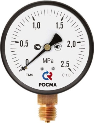 Манометр, тип ТМ серия 10, исполнение стандартное, подключение снизу, Росма В Барнауле